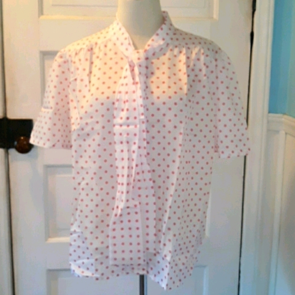 Classic Fashions 18 pink white blouse vintage